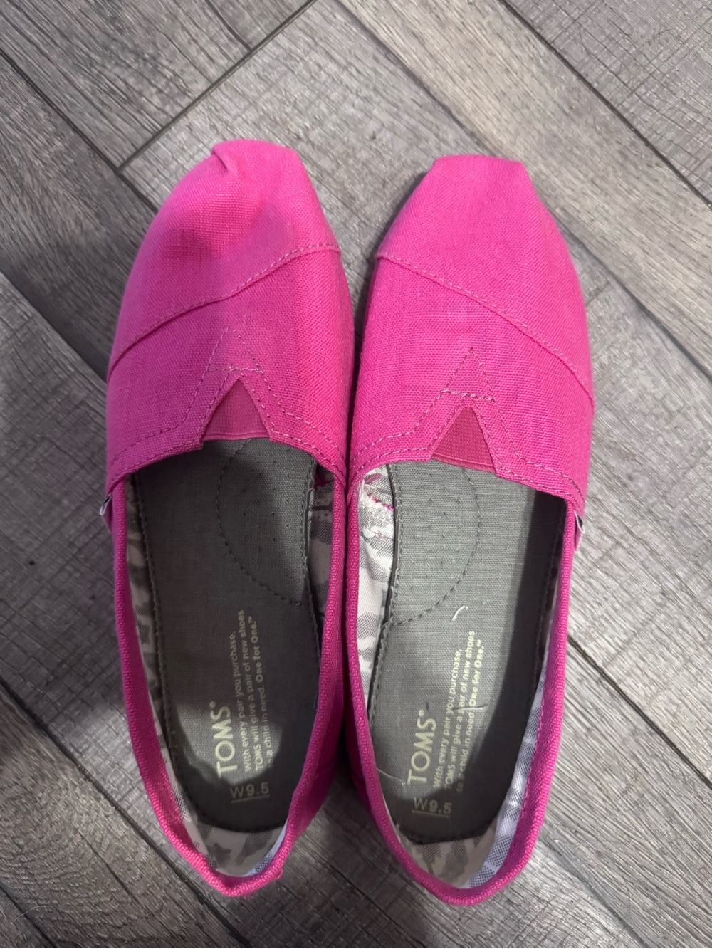 Toms Women's Hot Pink Canvas Slip-On Flats